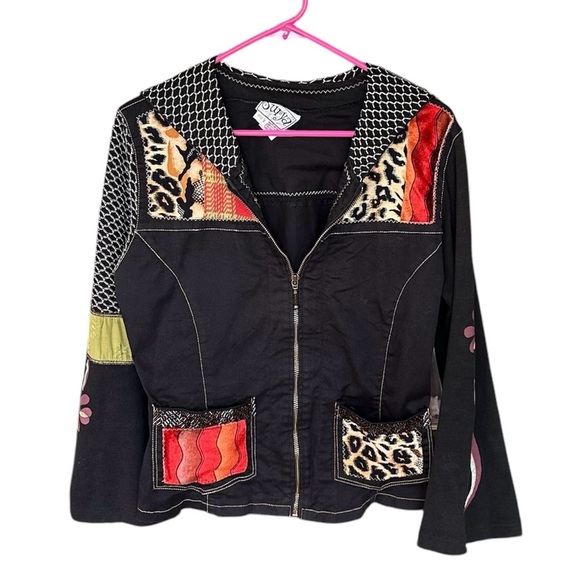 Desigual Women's Black Multicolor Patchwork Jacket - Picture 1 of 11